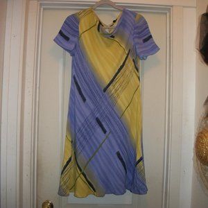 Y2K BOHO DESIGNER LOVELY IN LAVENDER & YELLOW LIZ DRESS 6